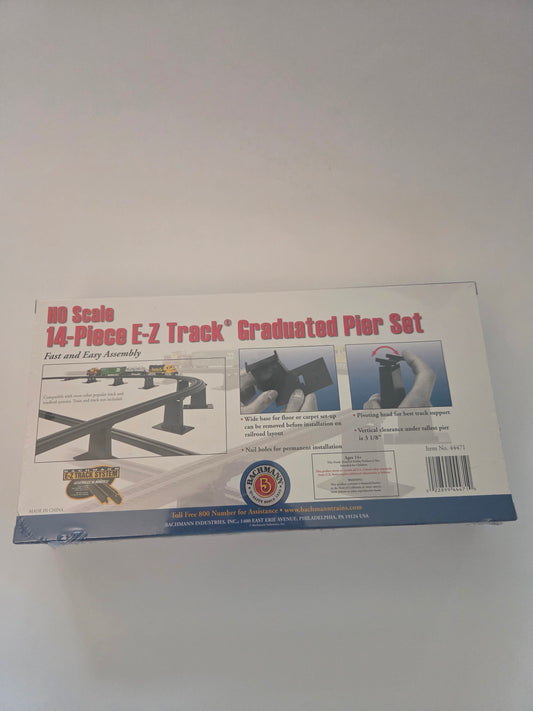 Bachmann HO Scale Structure NEW Bachmann 14 Piece EZ Track Graduated Pier Set HO Scale Model Train 44471