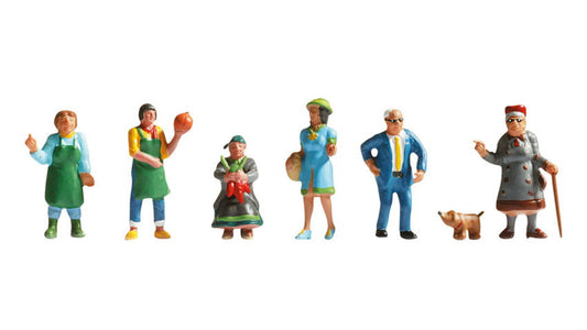 Noch HO 15470 Figures & Signs Market People, 6 Pack
