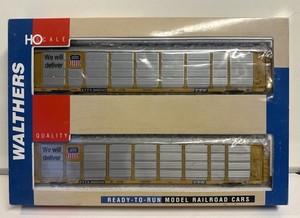 walthers HO 932-24860 Autorack Thrall 89' Tri-Level Enclosed Auto Carrier 2-Pack Union Pacific